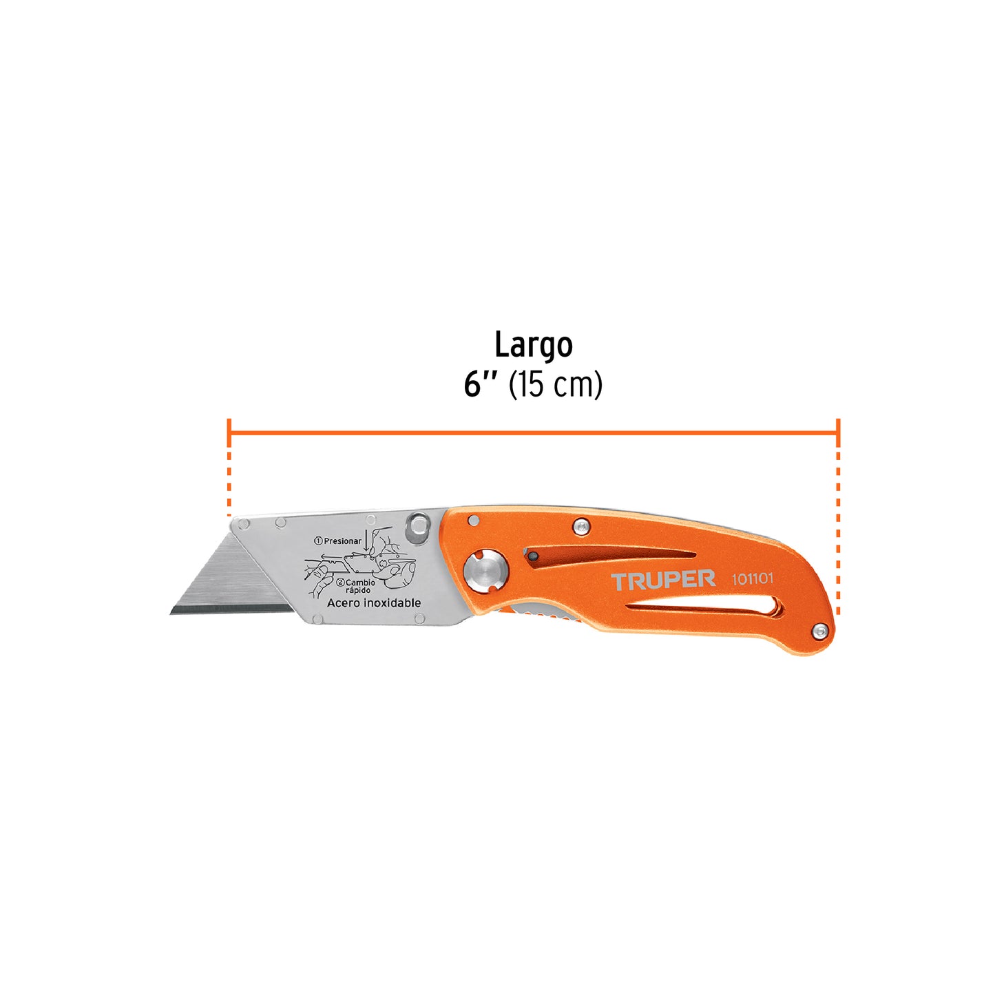 Folding Knife with Aluminum and Stainless Steel Body 6" TRUPER