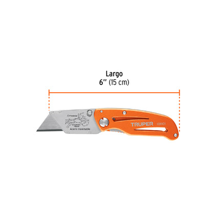 Folding Knife with Aluminum and Stainless Steel Body 6" TRUPER