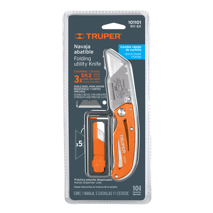 Folding Knife with Aluminum and Stainless Steel Body 6" TRUPER