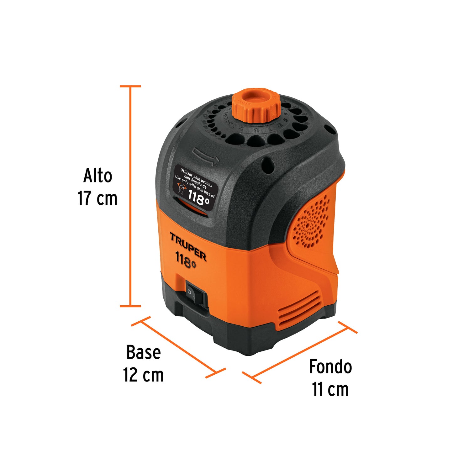 Electric Drill Bit Sharpener for 118° Pointed Bits, TRUPER