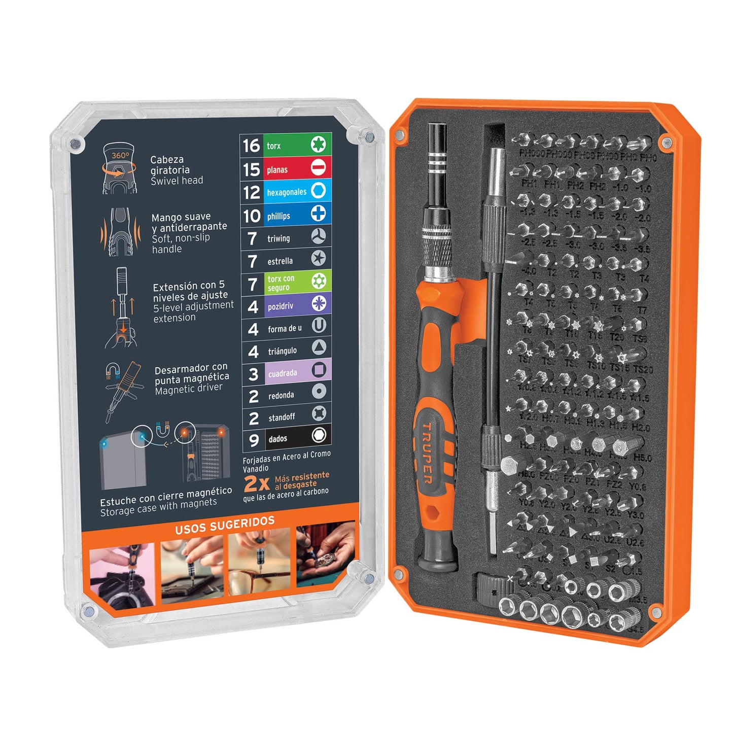 Precision Screwdriver with 106 Interchangeable Bits