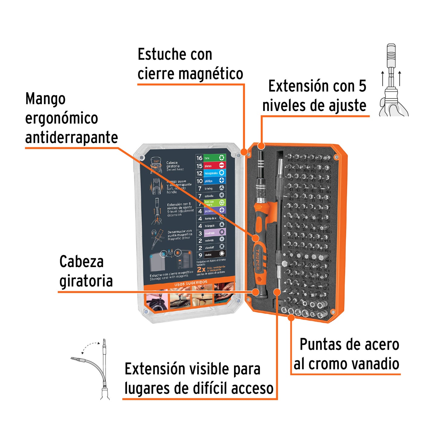 Precision Screwdriver with 106 Interchangeable Bits