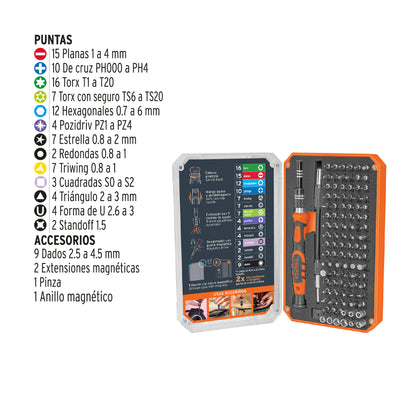 Precision Screwdriver with 106 Interchangeable Bits