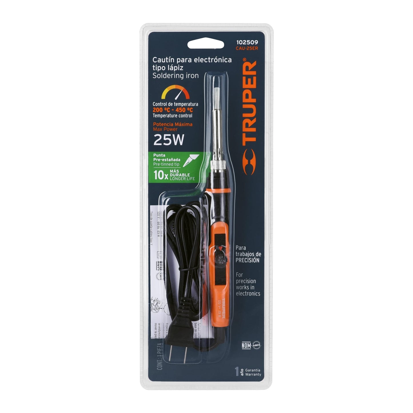 Professional Electronic Soldering Iron, 25W, Adjustable Temperature TRUPER