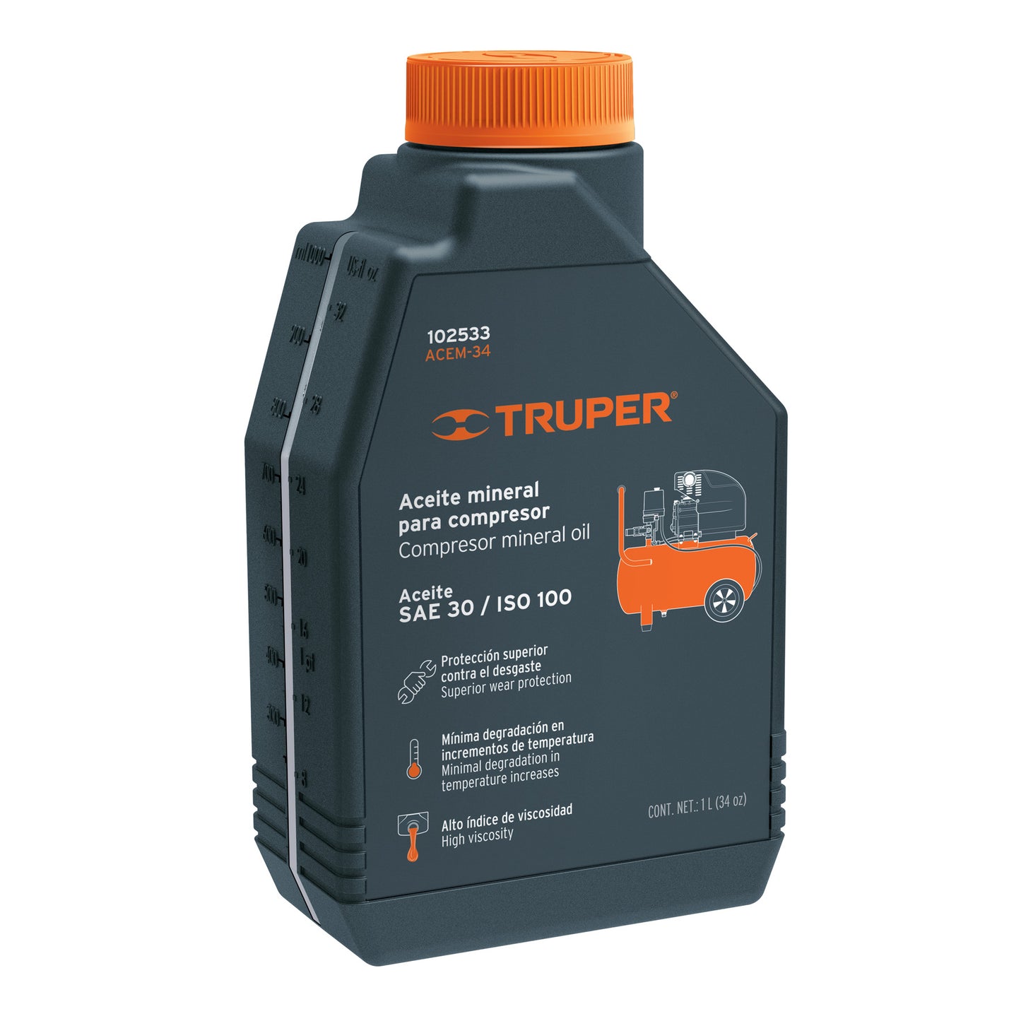Mineral Oil for Compressor 1000ml (34oz), TRUPER