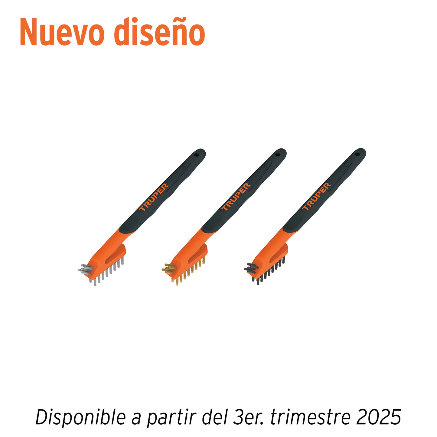 Set of 3 Mini Wire Brushes, 28 Brushes, TRUPER
