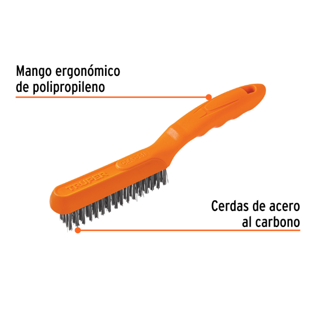 Wire Brush With 64 Stainless Steel Bristles, TRUPER