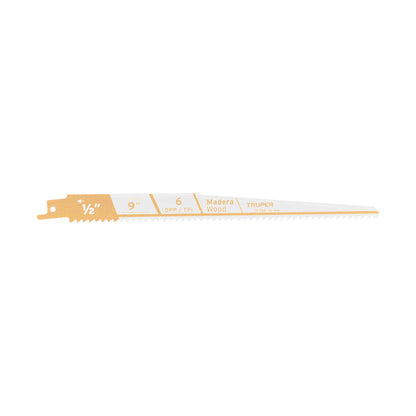 Blister pack with 2 9" 6 TPP reciprocating saw blades for wood