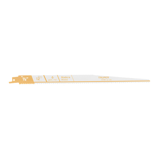 Blister pack with 2 12" 6 TPP reciprocating saw blades for wood
