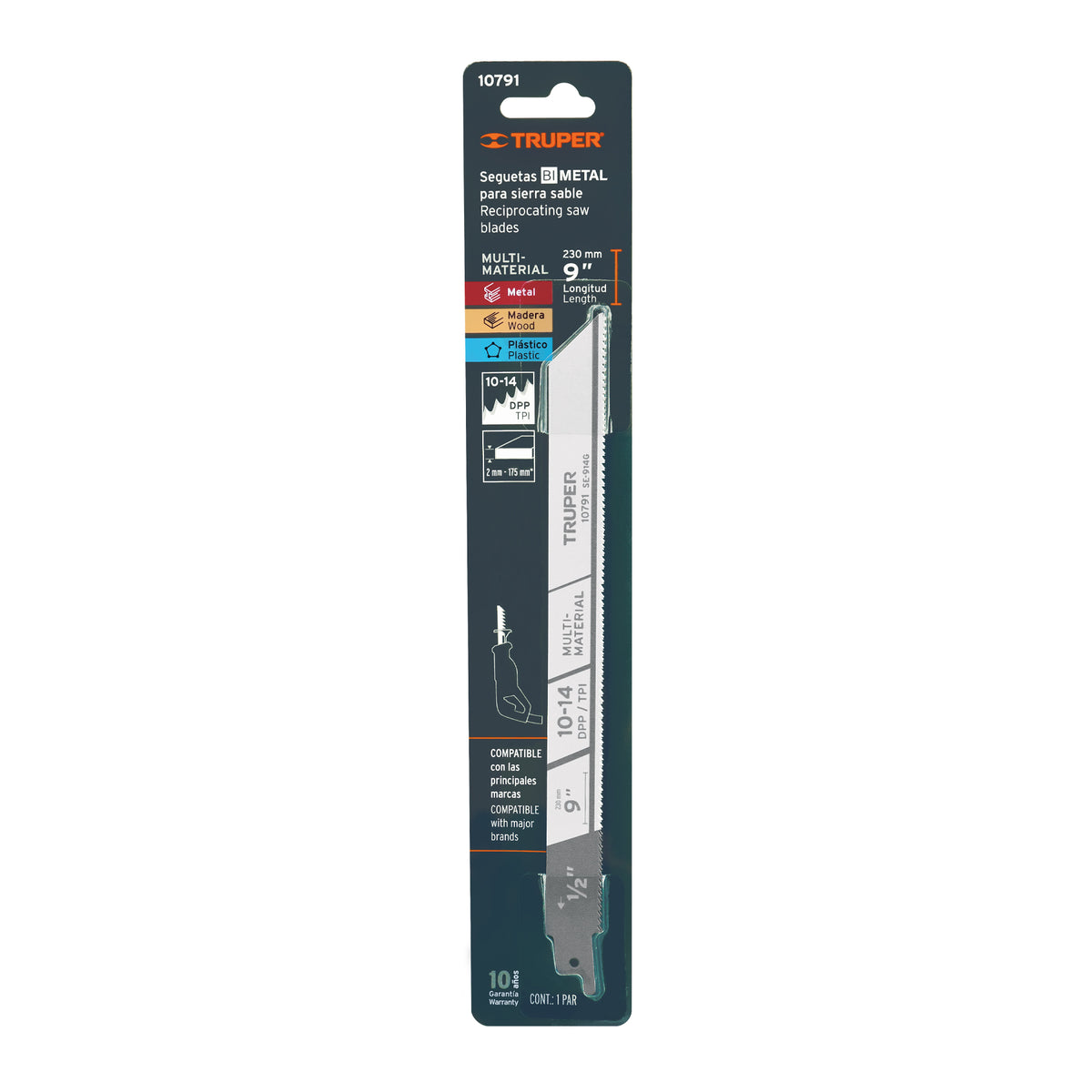 Truper Razorblade Recipro Blade 10-14 TPI 9 2pc