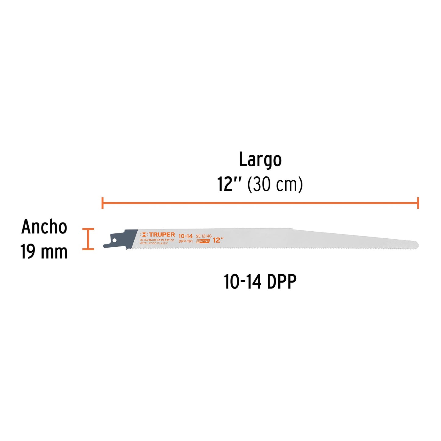 Recipro Blade 1-14 TPI 12" TRUPER