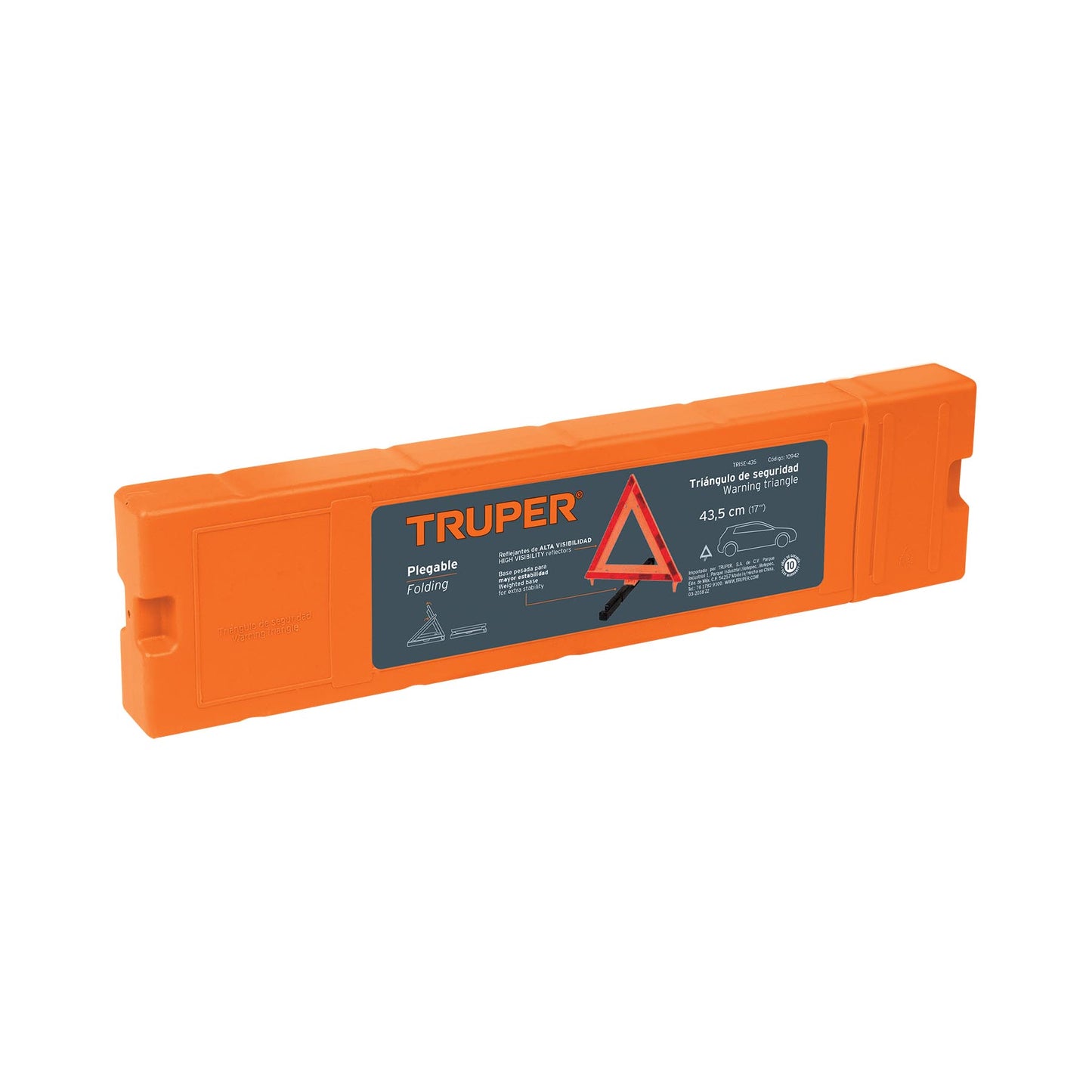 Safety Triangle, 17", With Plastic Case, TRUPER