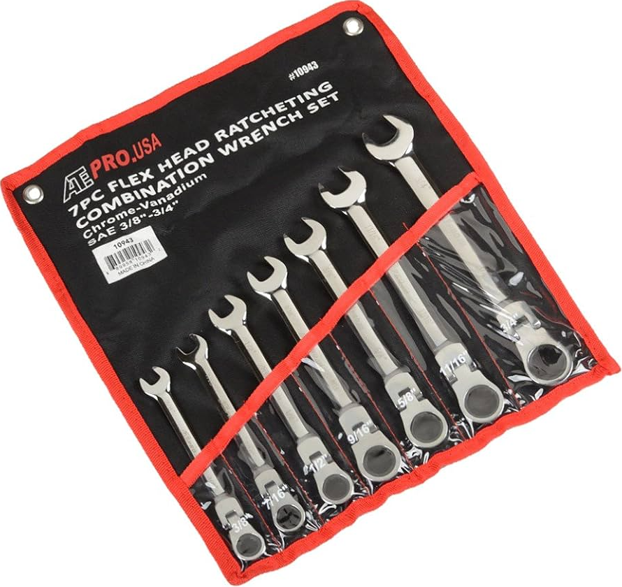7PC FLEX HEAD RATCHETING WRENCH SET