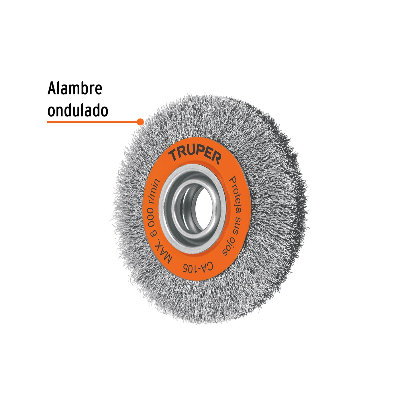 Crimped Wire Brush For Grinder, 6" x 13/16" TRUPER