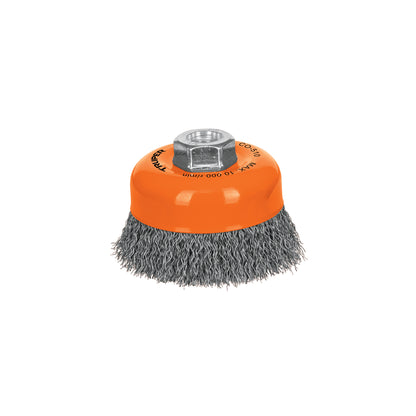 Cup 4" Carding Machine With Fine Crimped Wire, 5/8"-11 Shaft TRUPER