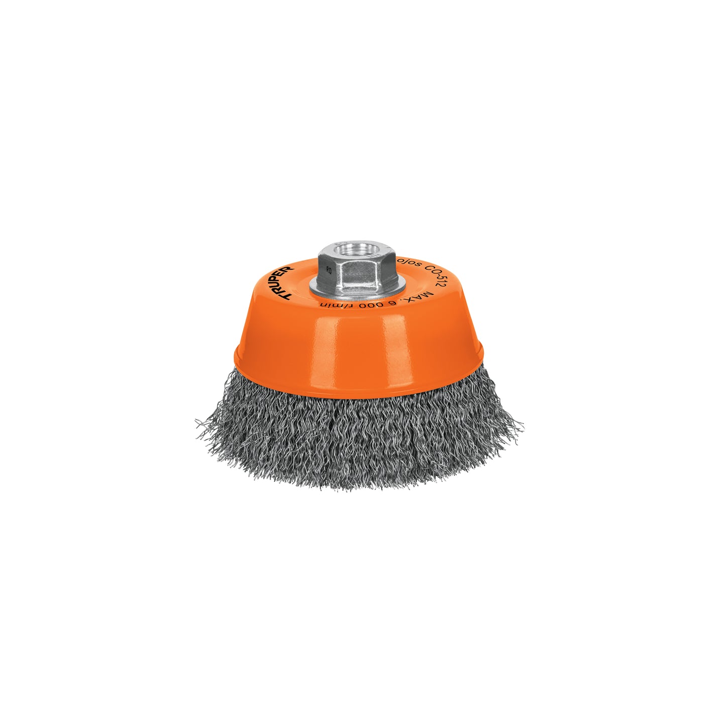 Cup 5" Carding Machine With Fine Crimped Wire, 5/8"-11 Shaft TRUPER
