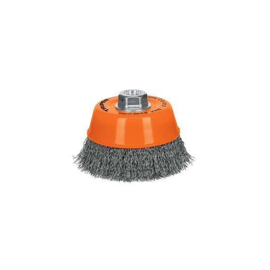 Cup 5" Carding Machine With Fine Crimped Wire, 5/8"-11 Shaft TRUPER