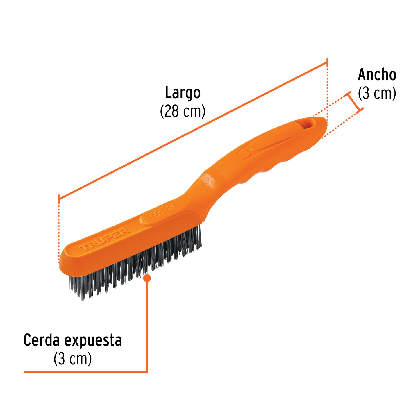 Wire Brush With 64 Carbon Steel Brushes, TRUPER