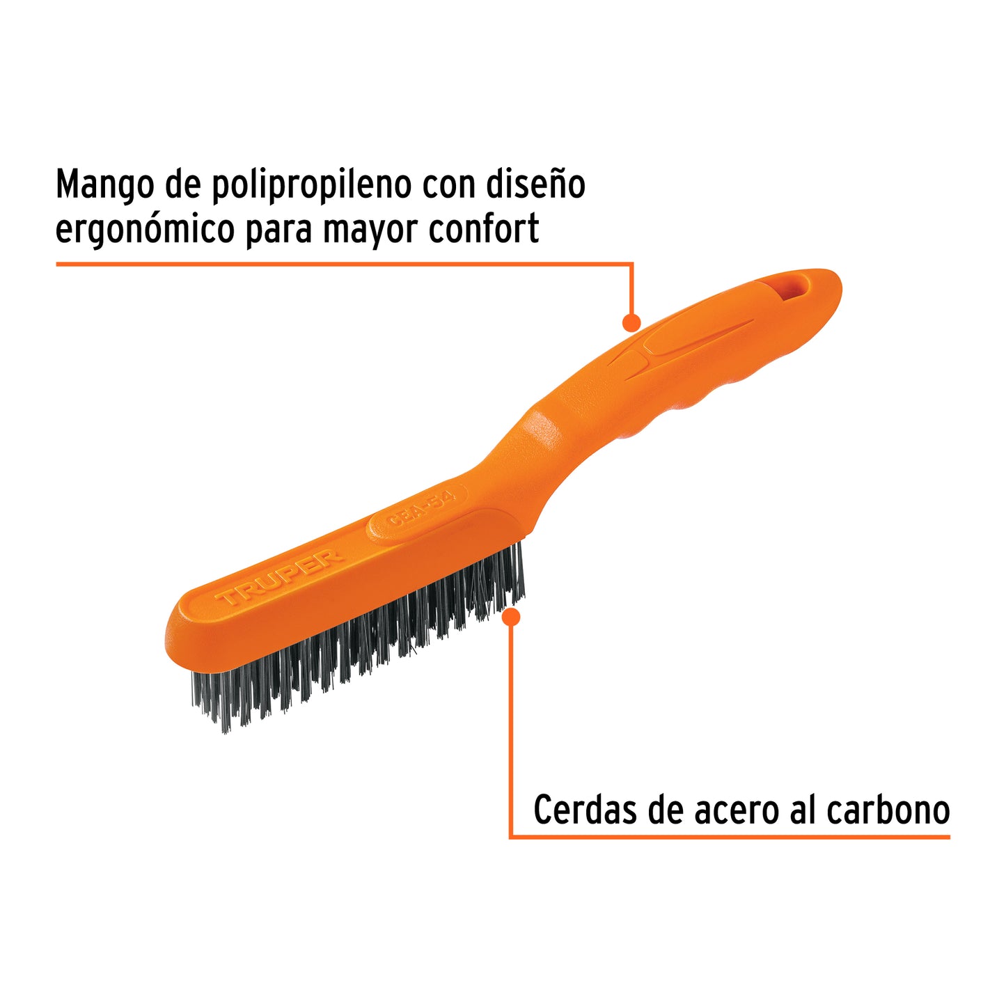 Wire Brush With 64 Carbon Steel Brushes, TRUPER