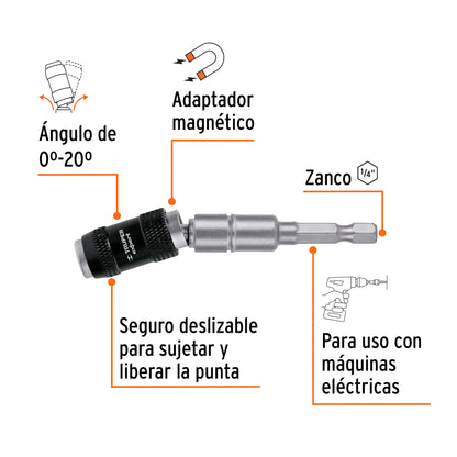 Articulated Magnetic Extension for Bits, 3 1/2" TRUPER EXPERT