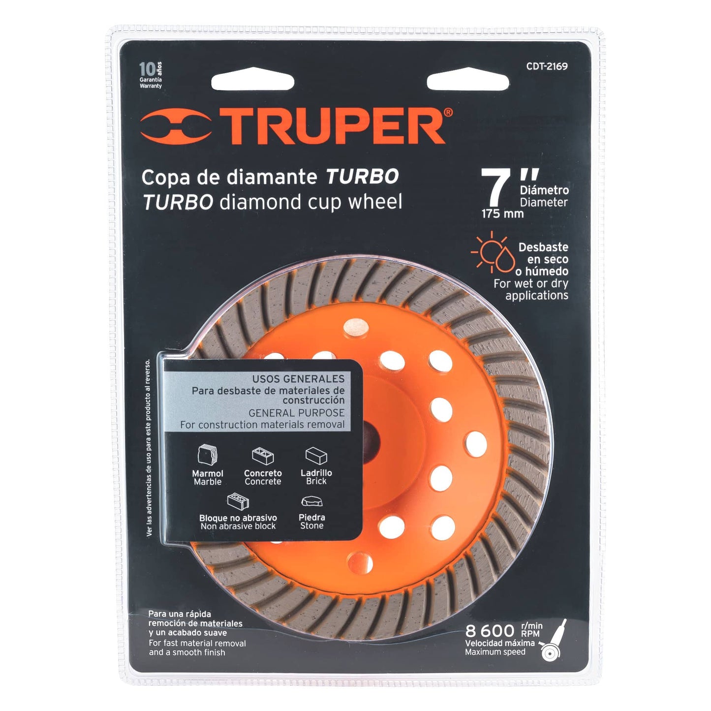Turbo Diamond Cup  7" x 7/8" TRUPER