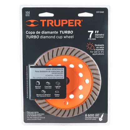Turbo Diamond Cup  7" x 7/8" TRUPER