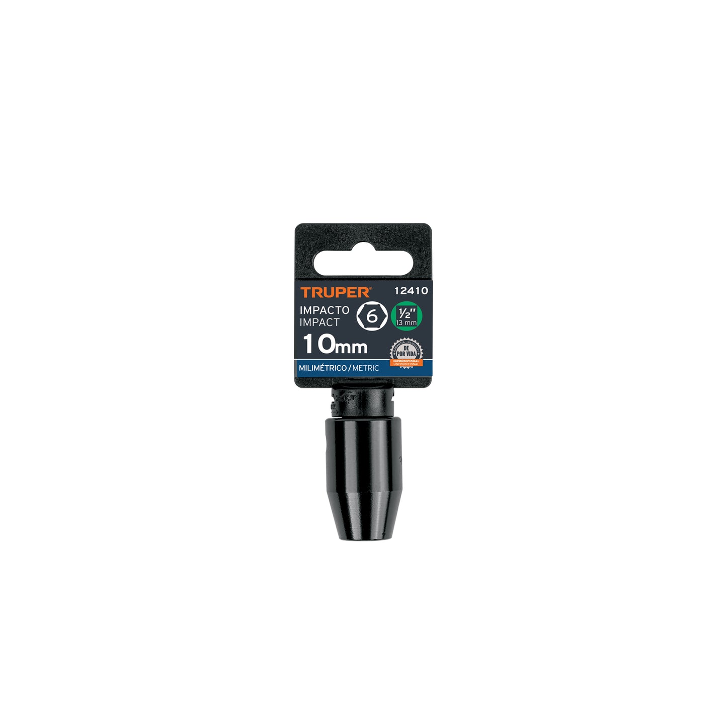 Impact Socket, 1/2" Drive 10 mm 6-Point  TRUPER