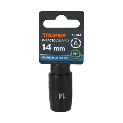 Impact Socket, 1/2" Drive 14 mm 6-Point TRUPER