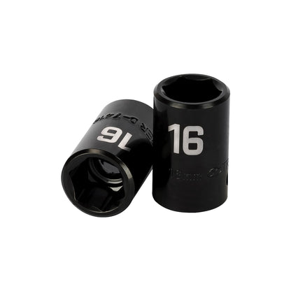Impact Socket, 6 Points, 1/2" Square Drive 16 mm, TRUPER