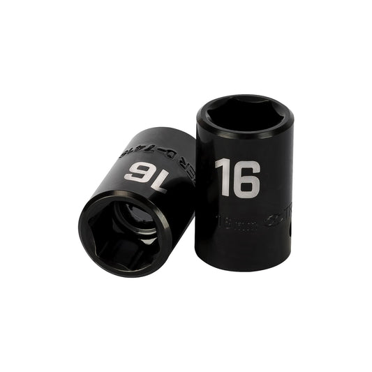 Impact Socket, 6 Points, 1/2" Square Drive 16 mm, TRUPER