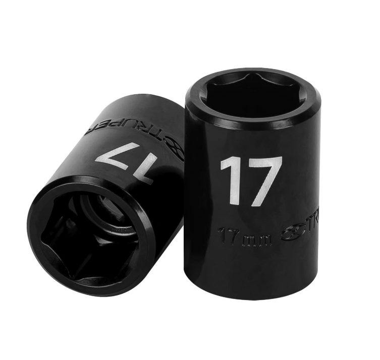 1/2" Square Drive Impact Socket, 6 Points, 17 mm, TRUPER