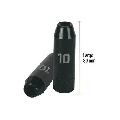 Impact Socket 1/2" Drive 6-Point, 10mm TRUPER