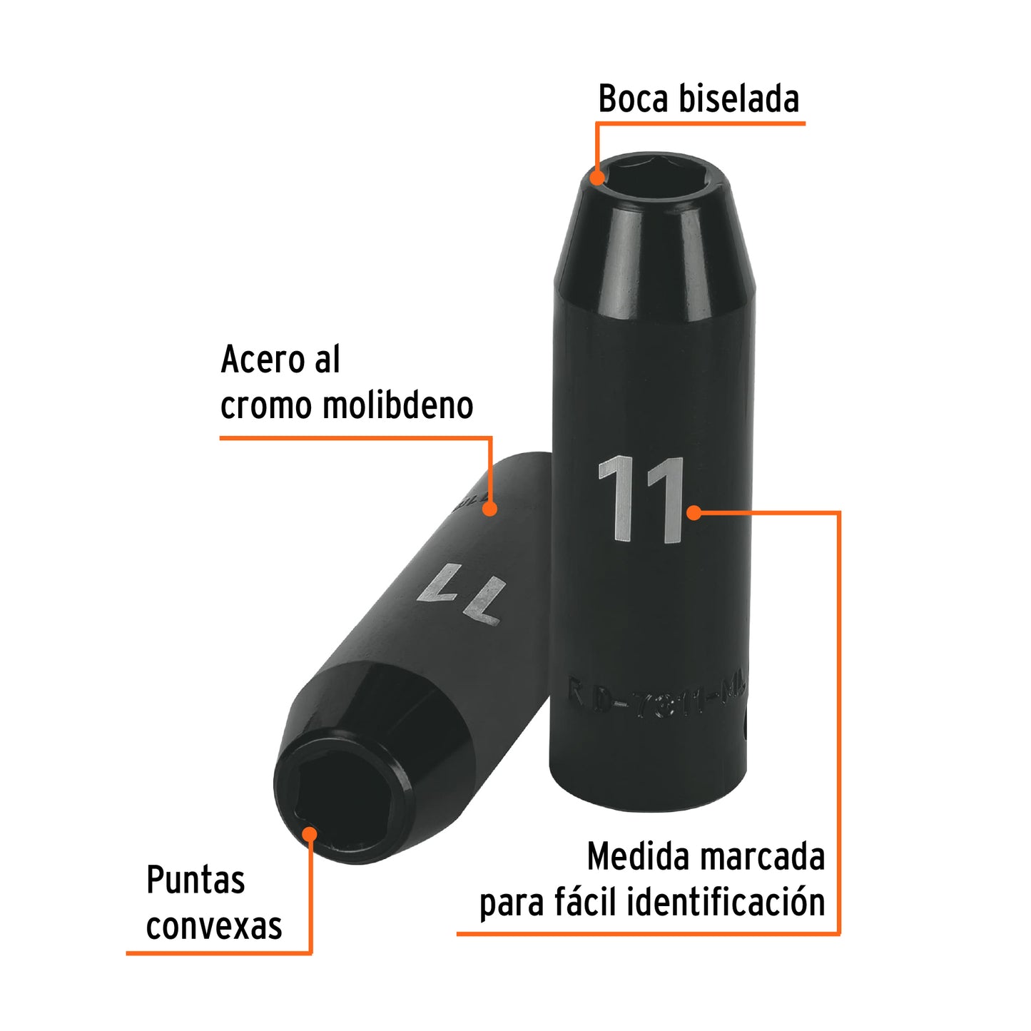Impact Socket 1/2" Drive 6-Point, 11mm TRUPER