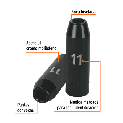 Impact Socket 1/2" Drive 6-Point, 11mm TRUPER