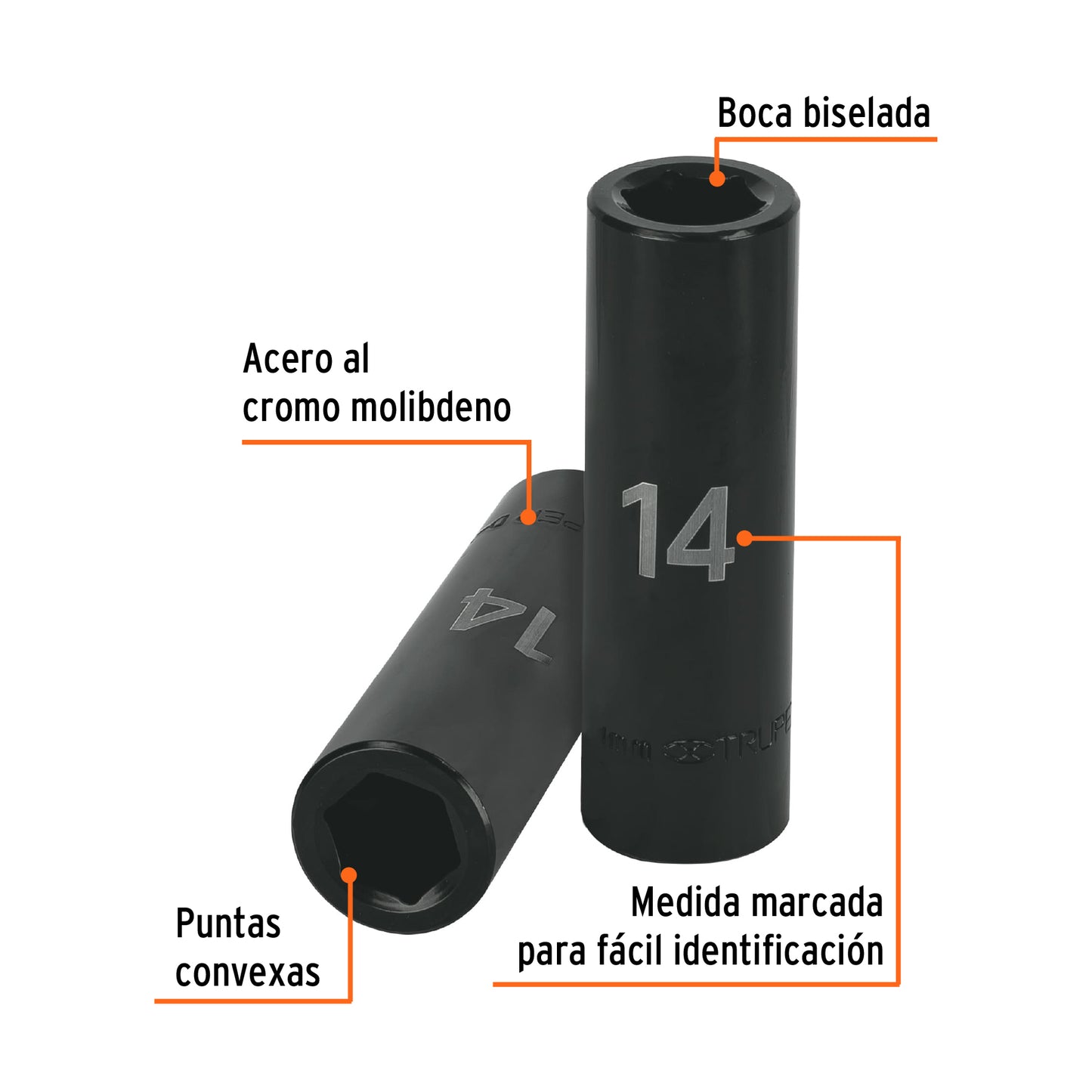 Impact Socket 1/2" Drive 6-Point, 14mm TRUPER
