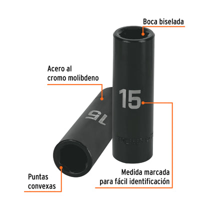 Impact Socket 1/2" Drive 6-Point, 15mm TRUPER