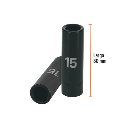 Impact Socket 1/2" Drive 6-Point, 15mm TRUPER