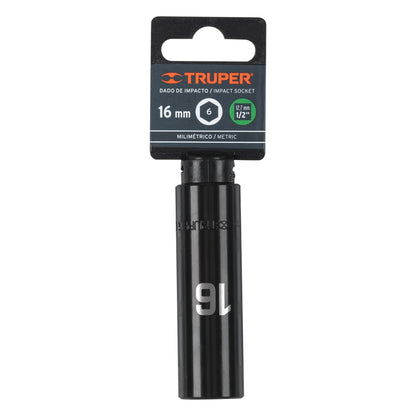 Impact Socket 1/2" Drive 6-Point, 16mm TRUPER