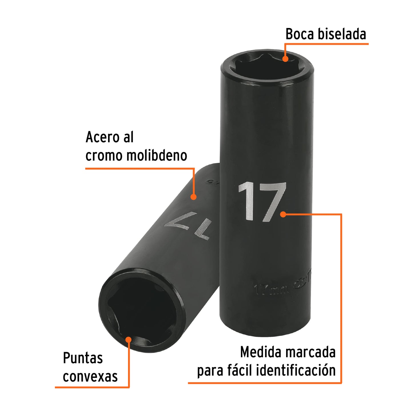 Impact Socket 1/2" Drive 6-Point, 17mm TRUPER