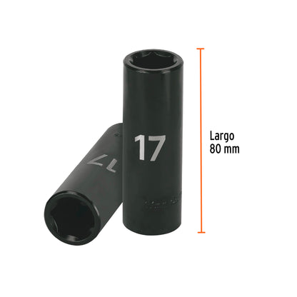 Impact Socket 1/2" Drive 6-Point, 17mm TRUPER