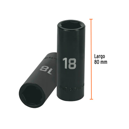 Impact Socket 1/2" Drive 6-Point, 18mm TRUPER