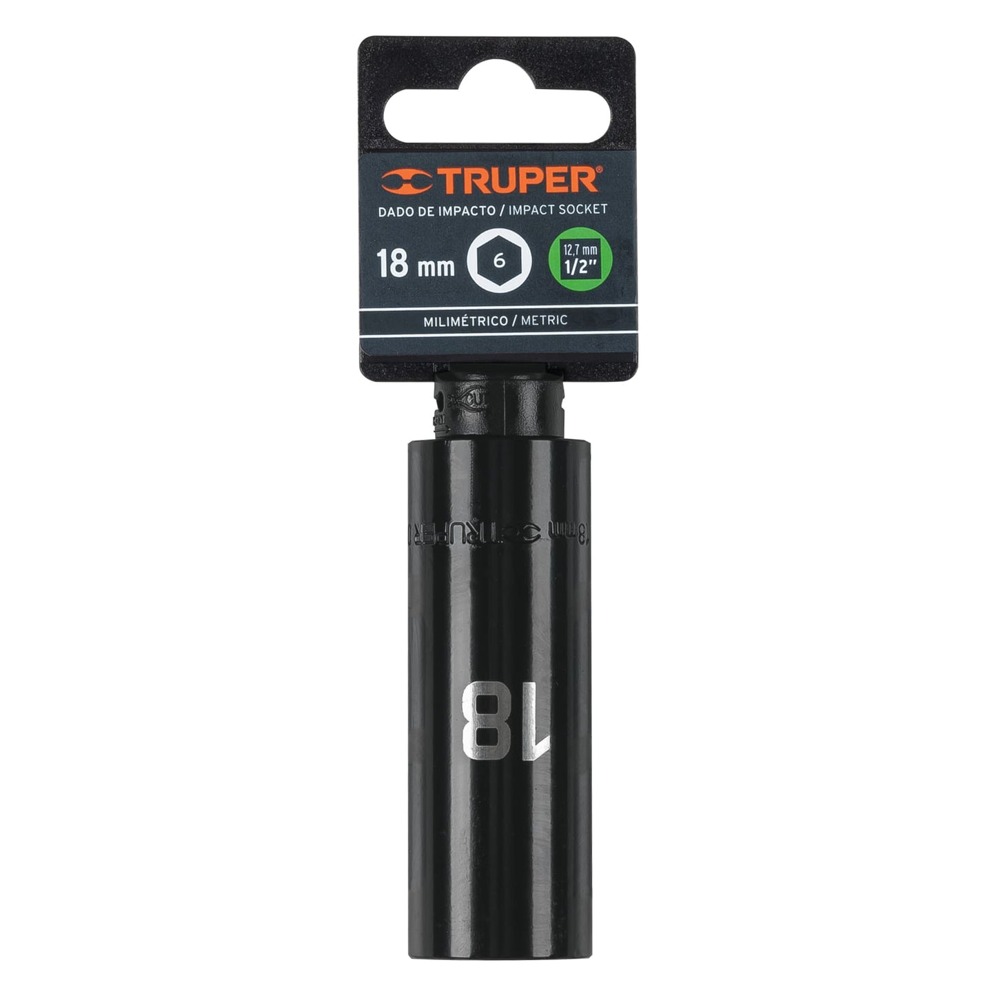 Impact Socket 1/2" Drive 6-Point, 18mm TRUPER