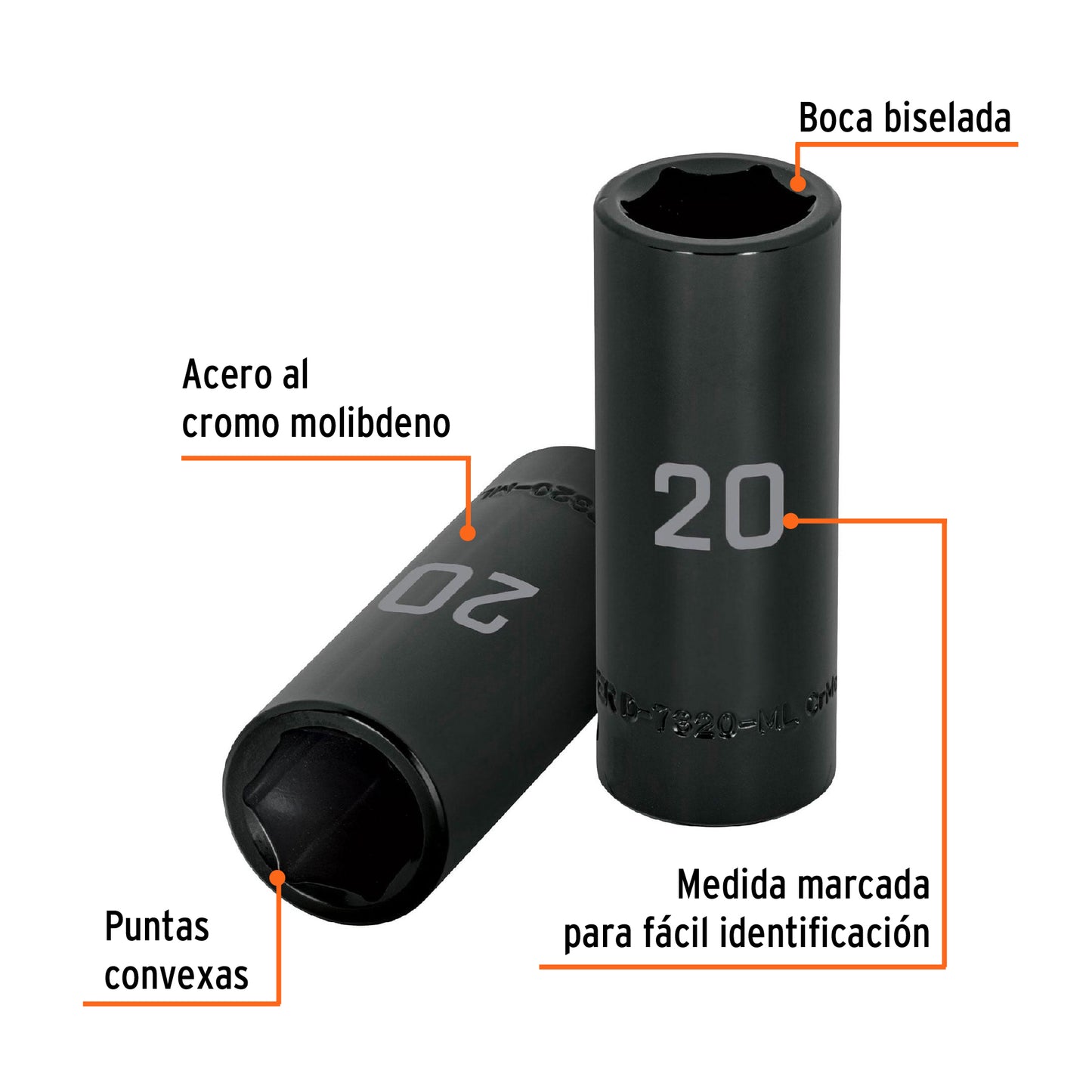 Impact Socket 1/2" Drive 6-Point, 20mm TRUPER
