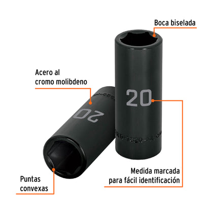Impact Socket 1/2" Drive 6-Point, 20mm TRUPER