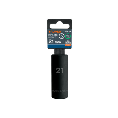 Impact Socket 1/2" Drive 6-Point, 21mm TRUPER