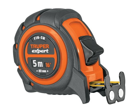 Impact-resistant industrial tape measure, 5 m, 19 mm tape "TRUPER"