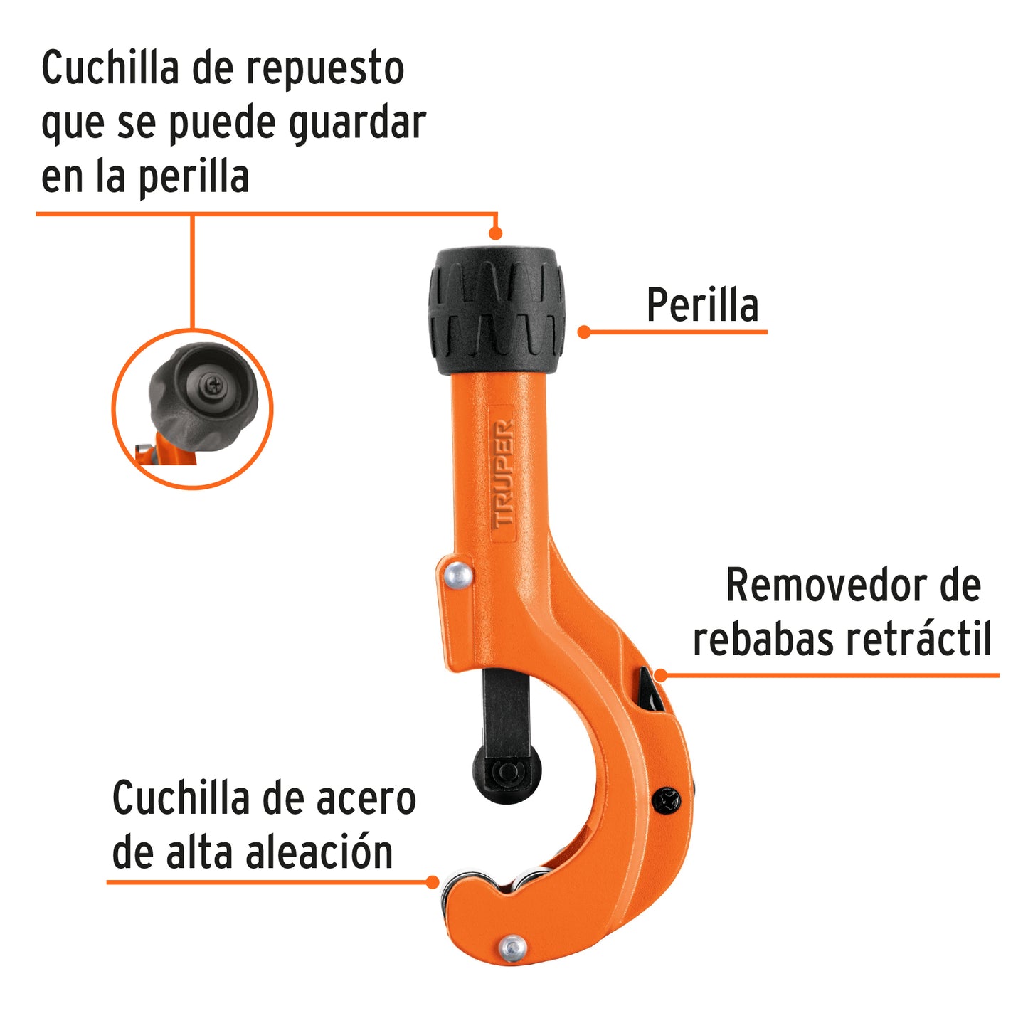 Pipe Cutter With 3/16" To 2" Copper  18mm Blade TRUPER