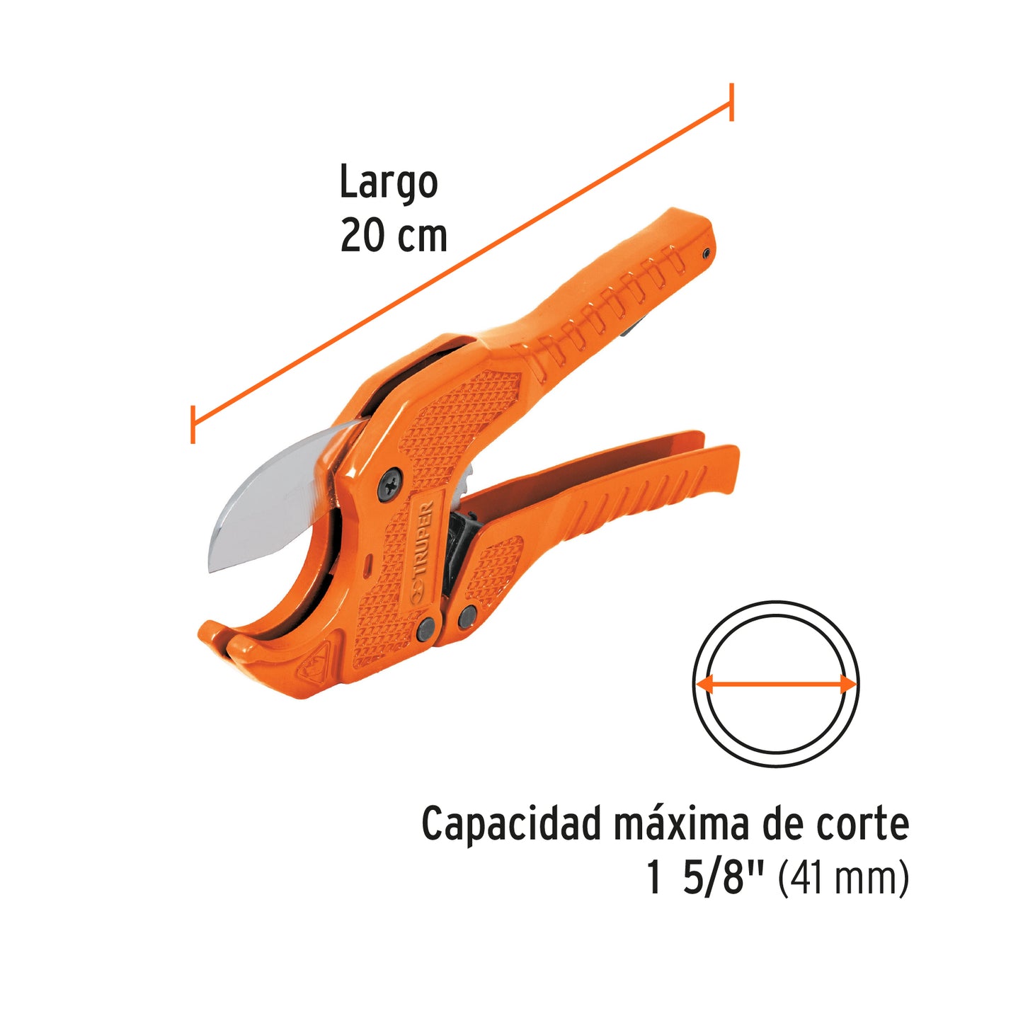 Plastic Pipe Cutter, Cuts 1-5/8" (41 mm), TRUPER