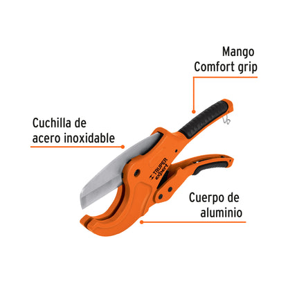 Plastic Pipe Cutter, Cuts 2-1/2" (65 mm), TRUPER EXPERT