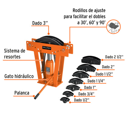 Hydraulic Pipe Bender, 16 Ton, TRUPER